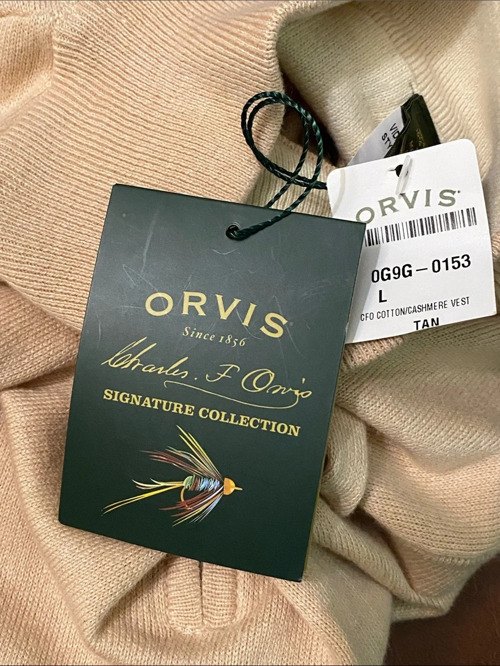 Orvis Half-Zip Cotton Cashmere Sweater Vest NWT